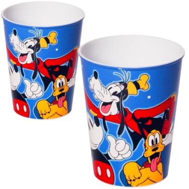 Imagem de Copos Mickey 320ml Infantil Lanche Escola Passeio 2UN - Plasutil, Mick