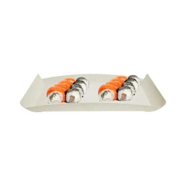 Imagem de Bandeja zen petisqueira  34x18cm reflorestada - bege - Evo