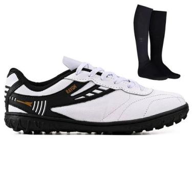 Imagem de Chuteira Futebol Society Profissional Masculina em Couro Para Grama Si