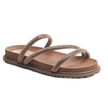 Imagem de Sandália Rasteirinha Papete Chinelo Feminina - Menina Brasil, Nude, 38