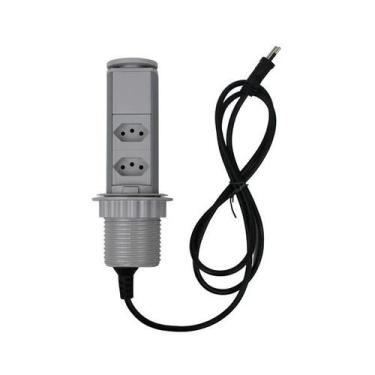 Imagem de Torre de Tomada 2 Elétricas 20A Cinza - QTMOV