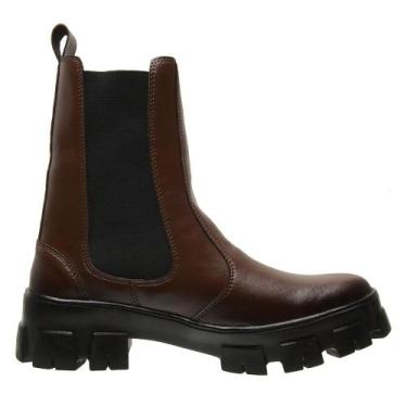 Imagem de Bota Feminina Chelsea Cano Médio Tratorada Elástico Confortável - San 