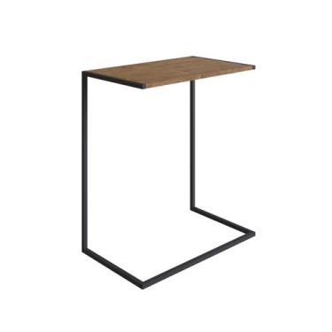 Imagem de Mesa Lateral de Apoio Sofá Vermont E Preto Industrial Artesano