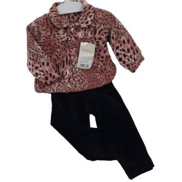 Imagem de Conjunto Luxo Bebê Menina Inverno Casaco Soft + Calça 25113 - Katita, 