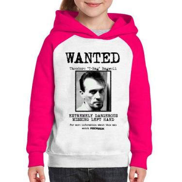 Imagem de Moletom Infantil Wanted T-Bag - Foca na Moda, Branco, Rosa, 14
