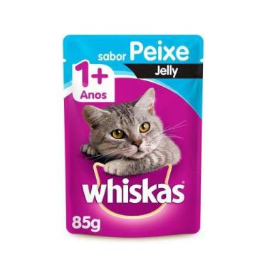 Imagem de Ração Úmida Whiskas Jelly para Gatos Adultos Sabor Peixe 85g - 1 unida
