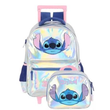 Imagem de Kit Escolar Lilo Stitch Mochila Rodas + Lancheira Luxcel