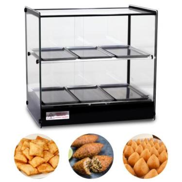 Imagem de Estufa Quadrada Dupla 6 Bandejas Com Led Expositor De Alimentos Titã, 