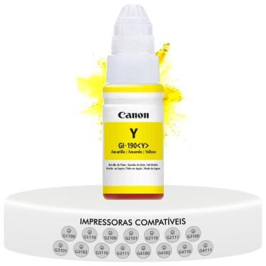 Imagem de Refil Tinta Amarelo Original Canon Gi190 Gi-190 Compatível com  Impres