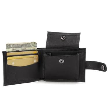 Imagem de Carteira Slim Masculina Couro Fechamento Por Botão Para Documentos Car