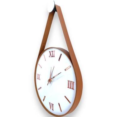 Imagem de Relógio Parede Adnet 30cm Branco (Silencioso), Algarismos Romanos 3D R