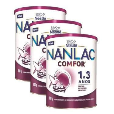 Imagem de Kit 3 Unidades Formula Infantil Nanlac Comfor 1 a 3 800g