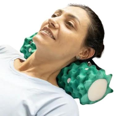 Imagem de Rolo Massageador Magnético Posicionador com Capa Dor Tensão Muscular Massagem