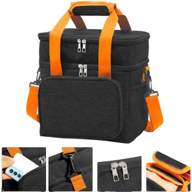 Imagem de Bolsa Térmica Marmita Lancheira Grande Com Alça Ombro Trabalho Passeio Academia Dois Compartimentos Para Marmita, Passeio, Escola, Faculdade, Trabalho Lancheira Térmica