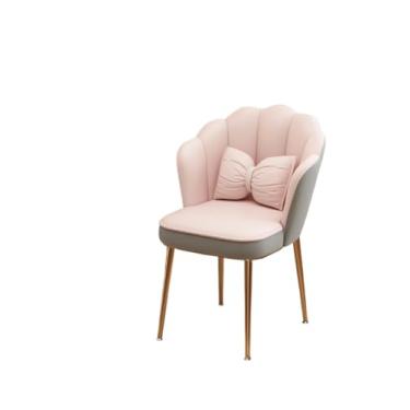 Imagem de Cadeira de escritório ergonômica Cloud Comfort - perfeita para uso doméstico e no escritório (tecido com tecnologia texturizada), pernas douradas - cinza e rosa [almofada borboleta])