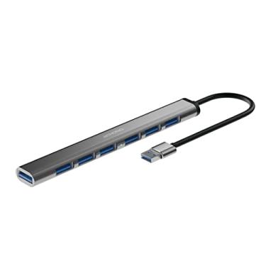 Imagem de Achoro Hub de 7 portas USB 3.0 e 2.0 – liga de alumínio – expansor de porta USB de alta velocidade – Hub USB extra para PC, iMac, MacBook, Windows, desktop e mais – um hub USB para vários computadores