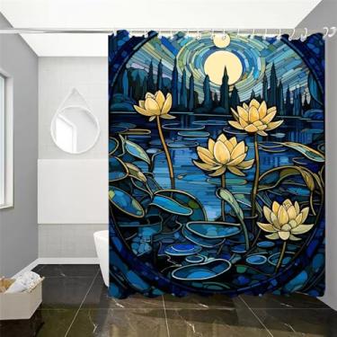 Imagem de Cortina de chuveiro à prova d'água Cortinas de flores no conjunto de acessórios de banheiro Tecido de banho Anti-mofo Produtos laváveis opacos, Z2,122x183cm