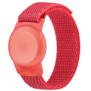 Imagem de Vancle Pulseira infantil para Apple AirTag, capa protetora para rastreador GPS com pulseira de nylon, pulseira de relógio ajustável antiperda para bebês e idosos