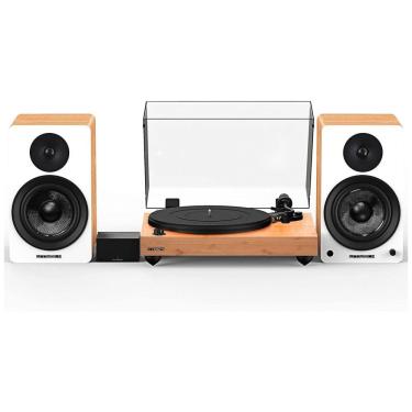 Imagem de Vitrola Toca Discos Retrô com Pré Amplificador e Alto Falantes, 120W, 110v, FLUANCE RT82BPA61W, Marrom Claro