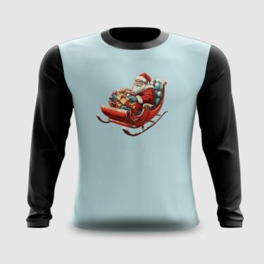 Imagem de Camiseta Manga Longa Papai Noel no Trenó Natal - FABRIQUETA, XG