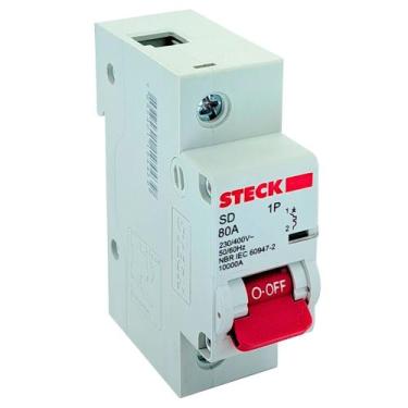 Imagem de Disjuntor Din Steck Unipolar Monopolar 80A Amperes Curva C