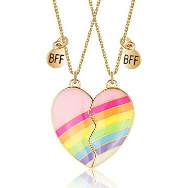 Imagem de GOVENUS Colar com pingente de amizade com coração ou gato, melhor amigo para meninas, aço inoxidável 316L, Aço inoxidável, Sem Pedra Preciosa