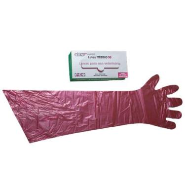 Imagem de Luvas Itcbras 90 Descarteis Para Inseminação E Palpação - Caixa Com 10