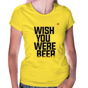 Imagem de Baby Look Wish you were beer - Foca na Moda, Amarelo, G