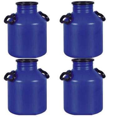 Imagem de Vasilhame Para Transporte De Leite 15 Litros Azul - Kit 4 - Injesul