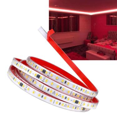 Imagem de Fita Led SMD Dupla Face 3 Metros Iluminaçao Vermelha Luz Quarto Sala Gesso Sanca Perfil Sala Quarto