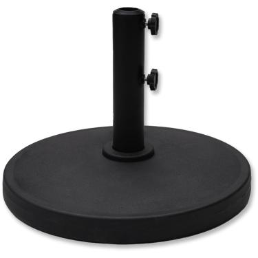 Imagem de Helios&Hestia Base de guarda-chuva externo de cimento embutido de plástico redondo resistente de 14 kg, suporte ponderado de concreto para guarda-sol de mesa de mercado de pátio, preto