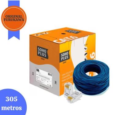 Imagem de Cabo de Rede Azul Utp Rj45 Cat6 Furukawa Sohoplus 305 metros, Sem Crim
