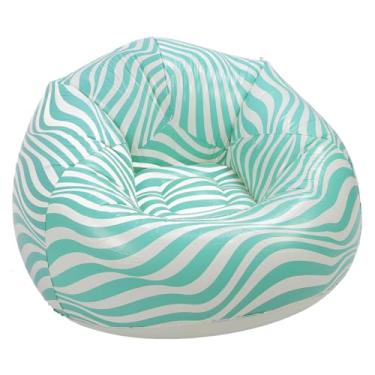 Imagem de Espreguiçadeira Inflável, Cadeira Inflável, PVC, Design Ergonômico, Minimalismo, para Uso Interno e Externo, Leve e Fácil de Transportar (Verde)