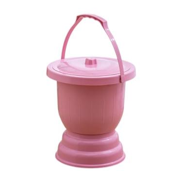 Imagem de predolo Pot de câmara portátil Spittoon Night Urining Container Night Urining With Handle Spittoon com tampa para carro em casa mulheres adultos adultos, Rosa