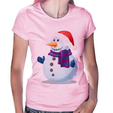 Imagem de Baby Look Boneco de neve - Foca na Moda, Rosa bebê, P