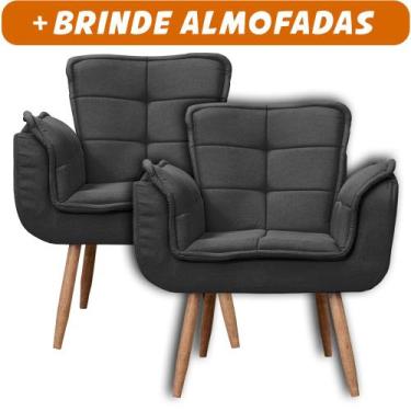 Imagem de Kit 2x Poltronas Opala Para Sala Cadeira Elegante Com Apoio de Braço e