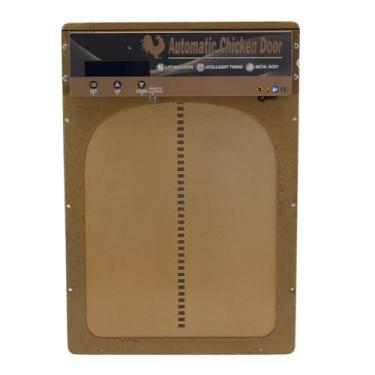 Imagem de Porta Automática Solar do Galinheiro, Tela de Exibição Led Protegendo Aves Galinheiro Abridor de Porta Temporizador Sensor de Luz 3 Em 1 para Fazenda (Ouro)