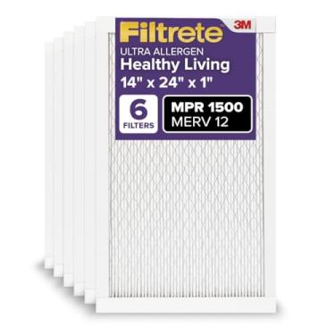 Imagem de Filtrete - UR23-6PK-1E MPR 1500 14x24x1 AC Furnace Air Filter, Healthy Living Ultra Allergen, 6-Pack