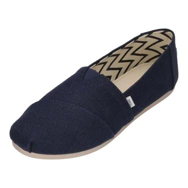 Imagem de TOMS Tênis feminino Alpargata Paper Source Slip-On, Azul marino, 35