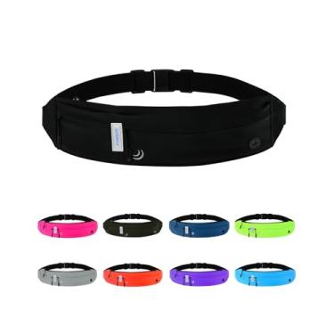 Imagem de WATERFLY Pochete de cinto de corrida: Runner Marathon Mochila de cintura para corrida esporte exercício fitness suporte de telefone cinto para homens mulheres jogging cintura fina, Preto, one size