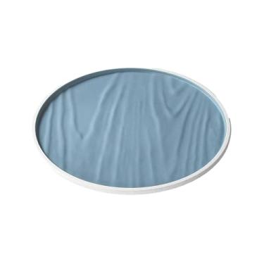 Imagem de Prato de mesa redondo de restaurante, prato de prato de porcelana de carne bovina-78019-11,8 azul e branco fosco