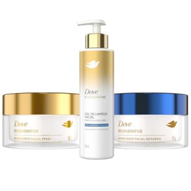 Imagem de Kit Dove Regenerative Gel de Limpeza Facial Pele Oleosa e Sensível 300ml + Hidratante Diurno FPS 30 50g + Hidratante Noturno 50g (3 Produtos)