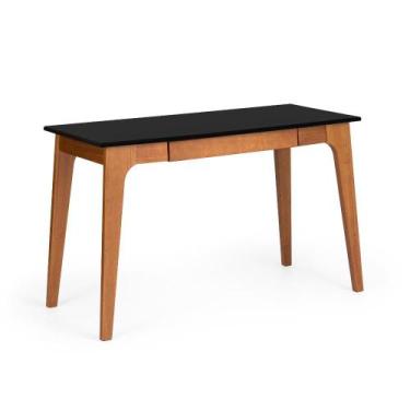 Imagem de Escrivaninha 1 gaveta em Madeira e MDF Preto Happy Artemobili, preto/g