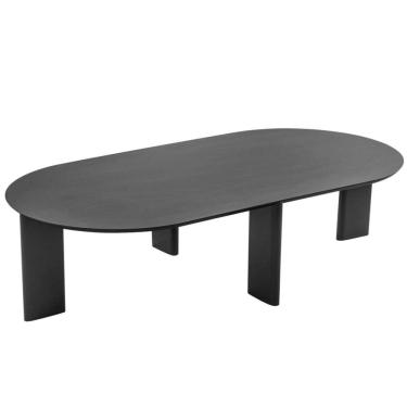 Imagem de Mesa De Centro Orgânica Chanfrada Artesano 120 Cm (largura) Em Mdp Nero (preto) Pés Madeira Maciça