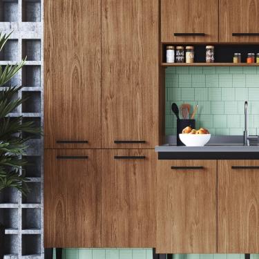 Imagem de Paneleiro 4 Portas 3 Prateleiras Giovanna Freijó/Preto