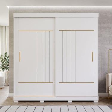 Imagem de Guarda-Roupa Solteiro 2 Portas de Correr com Pés 231cm 100% MDF Ravenna Espresso Móveis