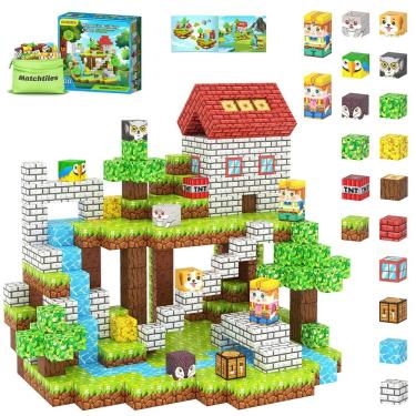 Imagem de Blocos magnéticos Matchtiles Build Mine Magnet World 100PCS