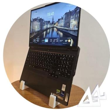 Imagem de Suporte de Mesa para Notebook Ajustável, Branco, Base Ergonômica de Mesa