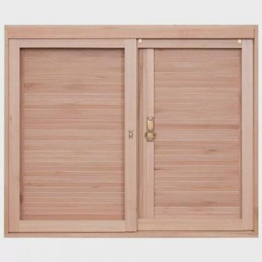 Imagem de Janela de Madeira Veneziana 100x120cm Com Caixilho 12cm ewk 200 Rondosul