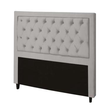 Imagem de Cabeceira Baronesa Plus Casal 1400mm Veludo Adar Off White - Simbal